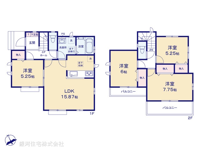 G00394072 神奈川県横浜市瀬谷区宮沢２丁目 新築一戸建て 4990万円【間取図】