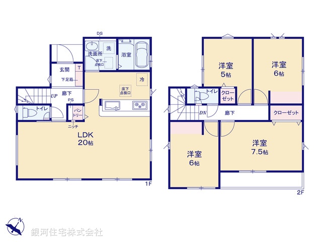 G00394081 千葉県松戸市六高台４丁目 新築一戸建て 3990万円【間取図】