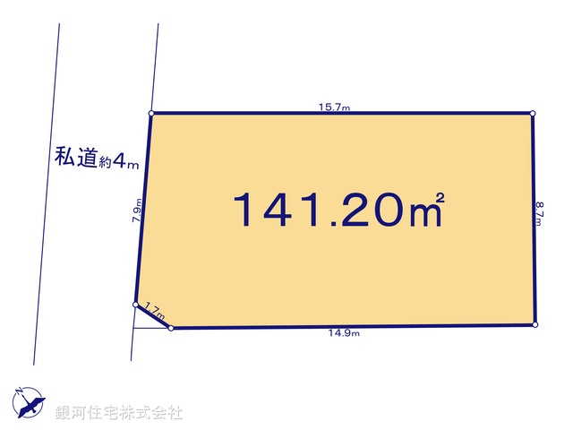 G00394086 神奈川県高座郡寒川町小谷３丁目 土地(建築条件付土地) 2280万円【区画図】