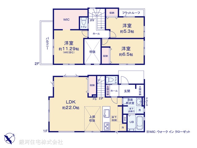 G00394087 埼玉県越谷市大沢 新築一戸建て 4399万円【間取図】