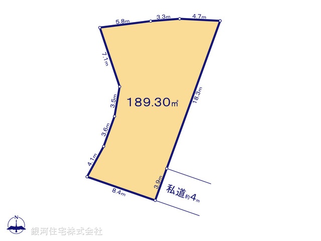 G00394097 埼玉県さいたま市北区日進町３丁目 土地 1980万円【区画図】