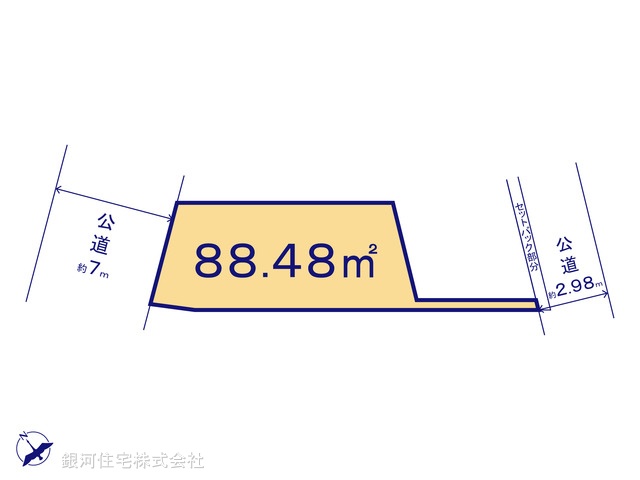 G00394102 千葉県市川市八幡６丁目 土地 5140万円【区画図】