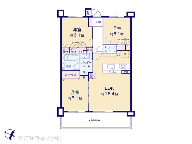 G00394110 千葉県松戸市松戸新田 中古マンション 3580万円【間取図】