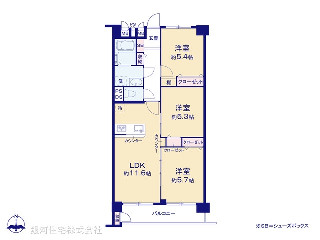 G00394127 千葉県松戸市新松戸３丁目 中古マンション 2798万円【間取図】