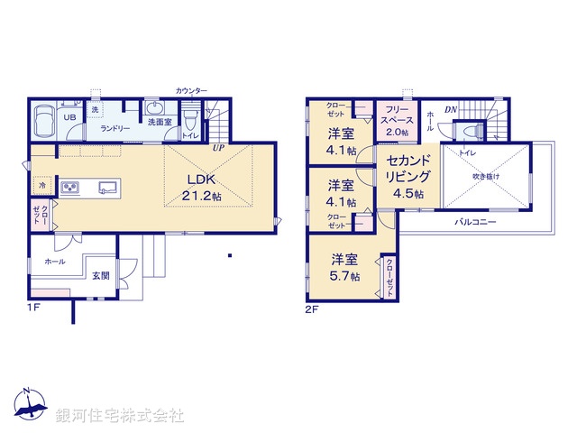 G00394185 神奈川県鎌倉市梶原３丁目 新築一戸建て 7680万円【間取図】