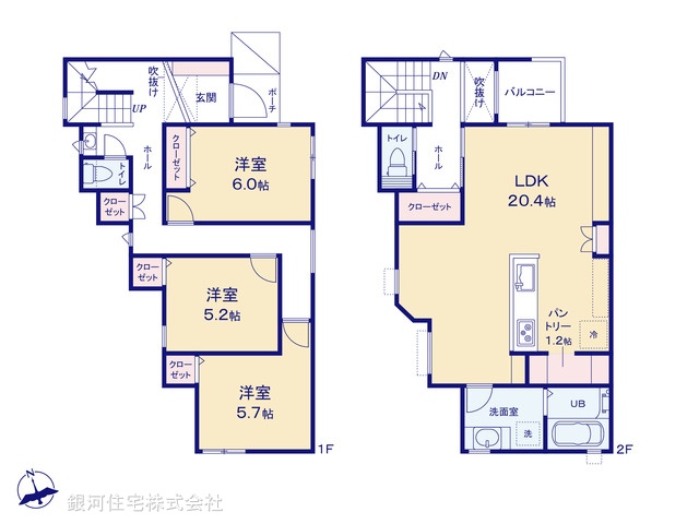 G00394188 神奈川県藤沢市鵠沼桜が岡１丁目 新築一戸建て 7780万円【間取図】