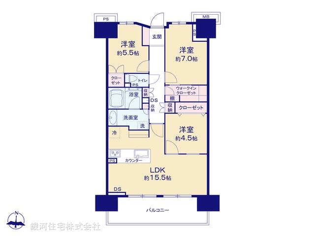 G00394288 東京都八王子市八日町 中古マンション 5698万円【間取図】