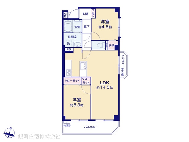 G00394352 東京都北区赤羽台３丁目 中古マンション 4580万円【間取図】