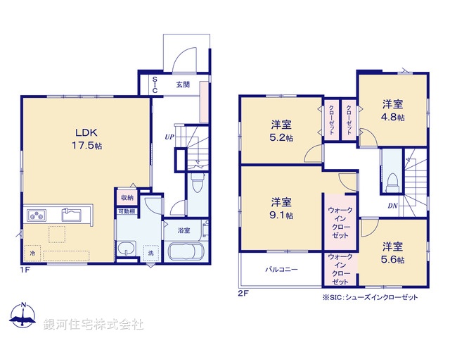 G00394379 千葉県柏市高田 新築一戸建て 4399万円【間取図】