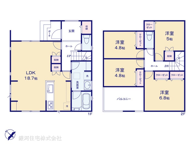 G00394459 神奈川県横浜市保土ヶ谷区新井町 新築一戸建て 4780万円【間取図】