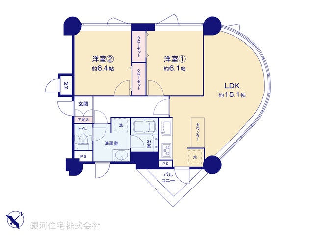 G00394585 埼玉県戸田市喜沢１丁目 中古マンション 3690万円【間取図】