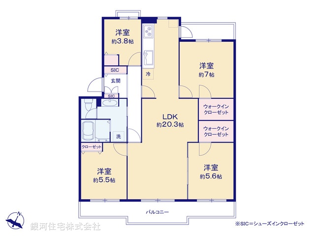 G00394601 神奈川県横浜市神奈川区神大寺３丁目 中古マンション 2980万円【間取図】