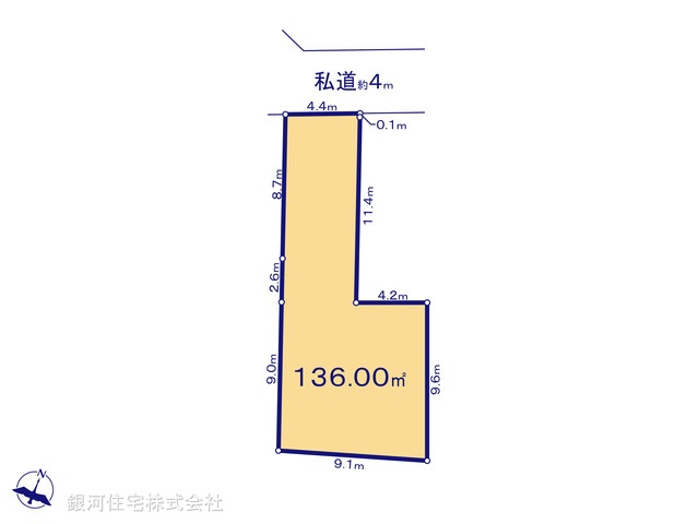 G00394602 東京都品川区小山台１丁目 土地 1億4980万円【区画図】