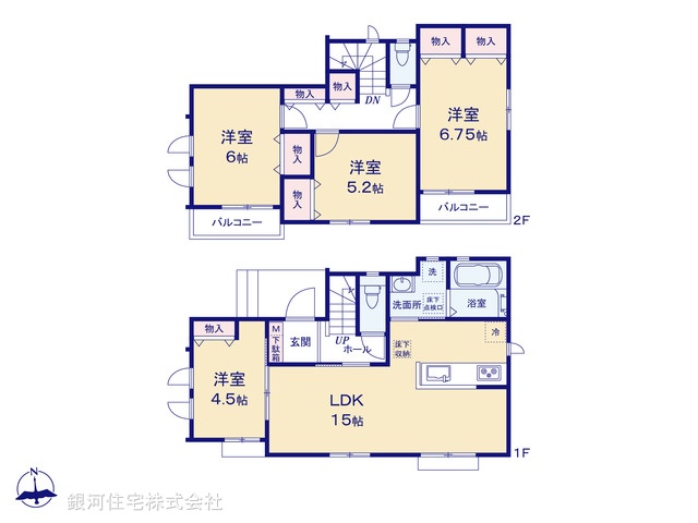 G00394802 千葉県市川市国分３丁目 新築一戸建て 4590万円【間取図】