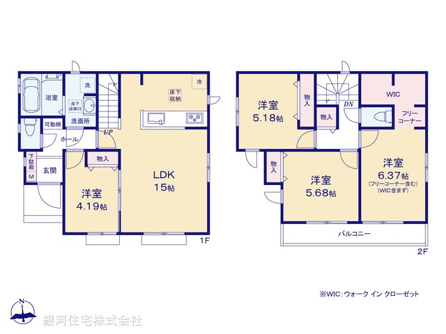 G00394805 千葉県市川市国分３丁目 新築一戸建て 3790万円【間取図】