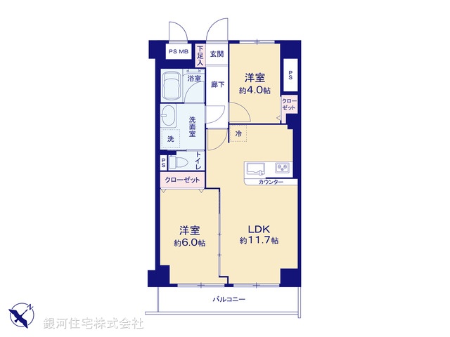 G00394838 神奈川県横浜市南区高根町３丁目 中古マンション 4199万円【間取図】