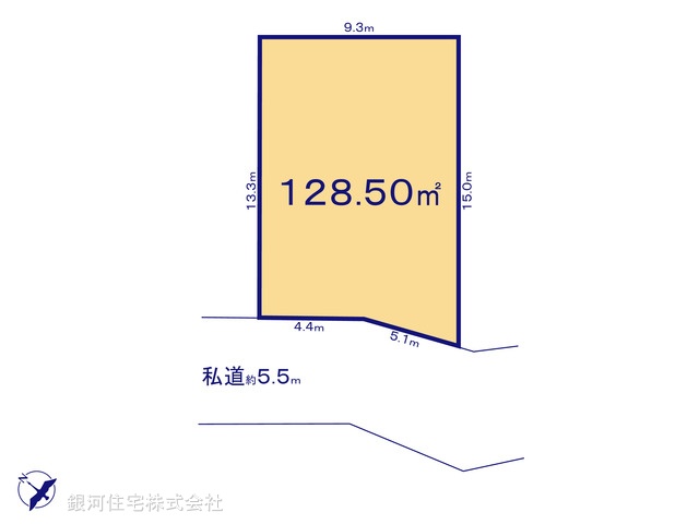 G00394847 神奈川県横浜市鶴見区梶山２丁目 土地 3980万円【区画図】