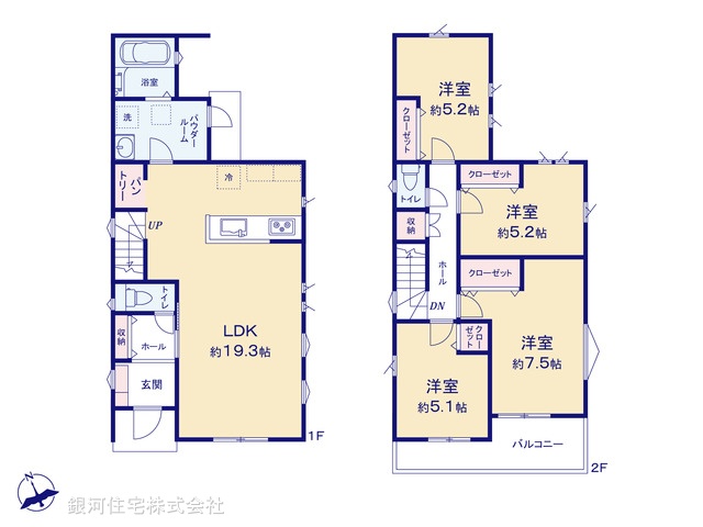 G00394865 神奈川県横浜市旭区上川井町 新築一戸建て 4480万円【間取図】