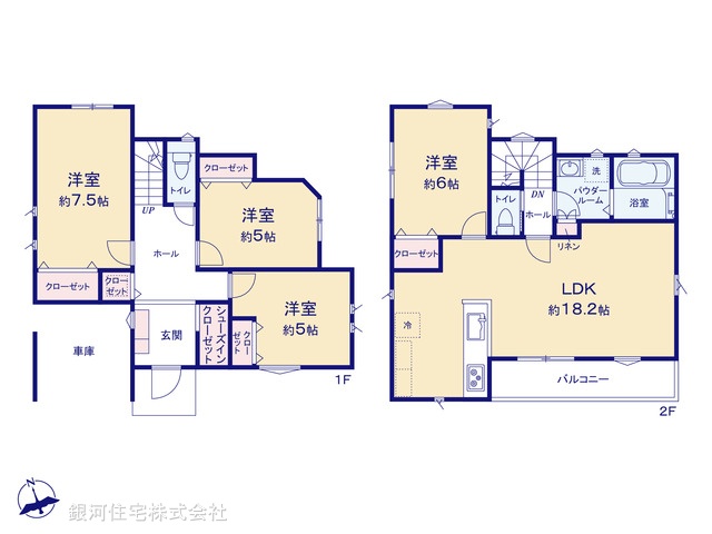 G00394981 神奈川県横浜市旭区上川井町 新築一戸建て 4580万円【間取図】