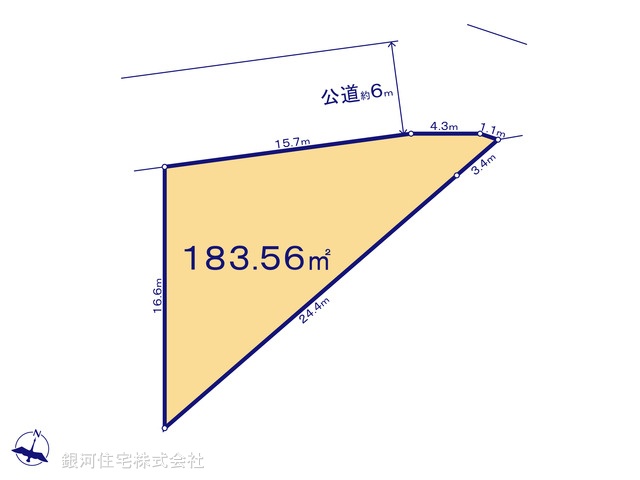 G00395116 東京都東村山市諏訪町２丁目 土地 5190万円【区画図】