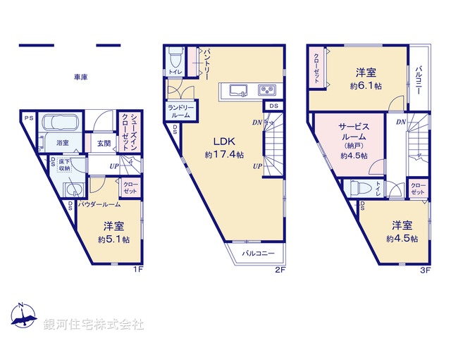 G00395150 神奈川県横浜市金沢区六浦２丁目 新築一戸建て 4580万円【間取図】