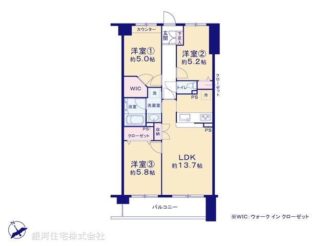 G00395206 千葉県市川市大洲１丁目 中古マンション 4290万円【間取図】