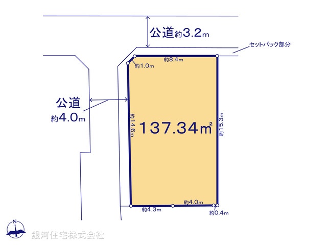 G00395249 神奈川県茅ヶ崎市萩園 土地 2880万円【区画図】
