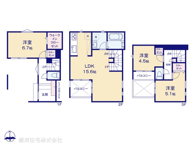 G00395257 東京都板橋区東新町２丁目 新築一戸建て 7580万円【間取図】