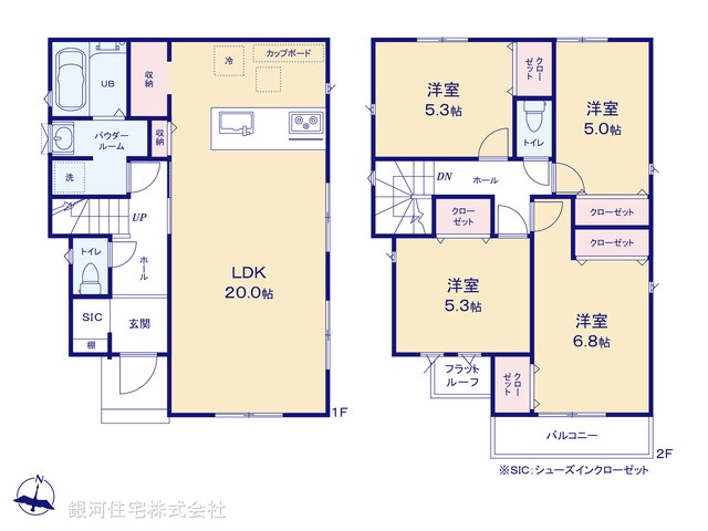 G00395283 神奈川県横浜市旭区東希望が丘 新築一戸建て 5890万円【間取図】