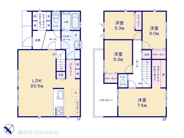 G00395426 神奈川県横浜市戸塚区秋葉町 新築一戸建て 7190万円【間取図】