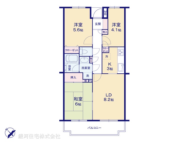 G00395439 埼玉県所沢市弥生町 中古マンション 2780万円【間取図】