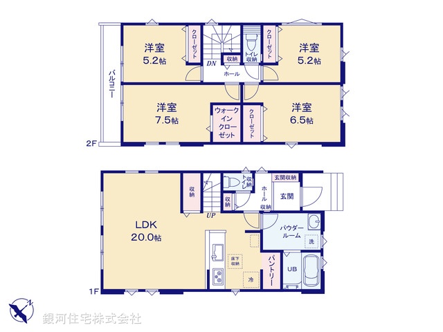 G00395578 千葉県習志野市花咲１丁目 新築一戸建て 5699万円【間取図】