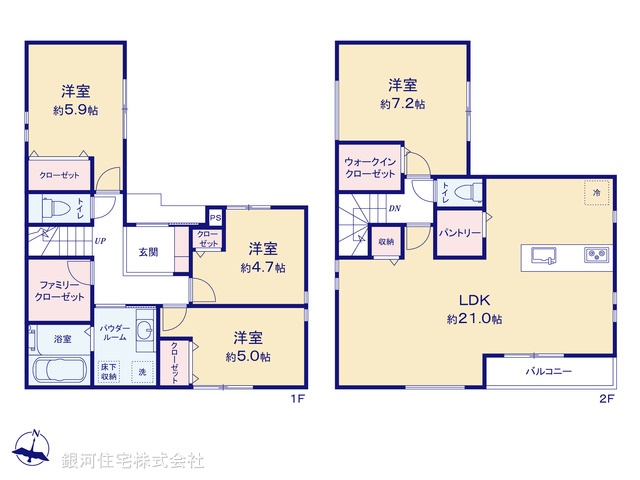 G00395622 東京都足立区千住元町 新築一戸建て 9980万円【間取図】