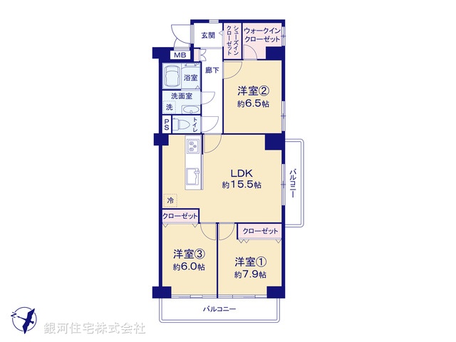 G00395652 神奈川県相模原市南区南台２丁目 中古マンション 2599万円【間取図】