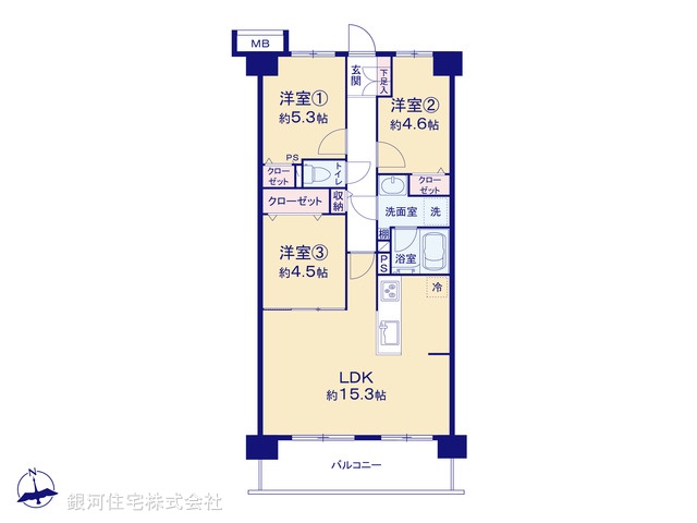 G00396006 埼玉県朝霞市膝折町４丁目 中古マンション 2299万円【間取図】