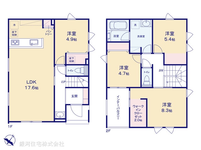 G00396018 千葉県船橋市前原西８丁目 新築一戸建て 4980万円【間取図】
