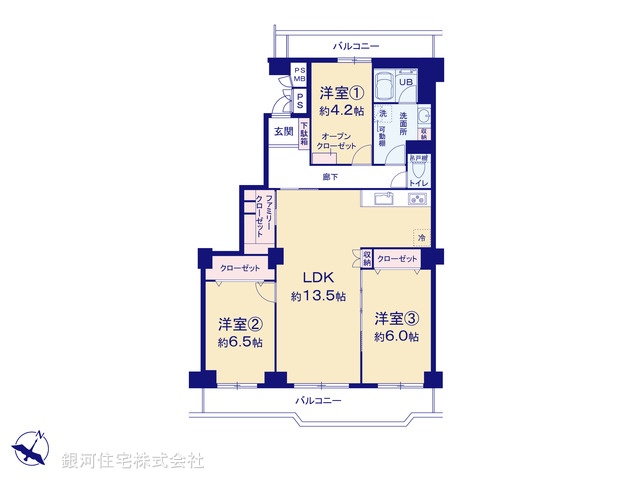 G00396057 千葉県千葉市花見川区幕張町５丁目 中古マンション 3780万円【間取図】