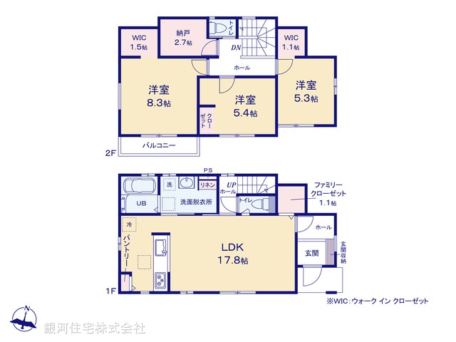 G00396106 千葉県流山市大字南 新築一戸建て 3830万円【間取図】