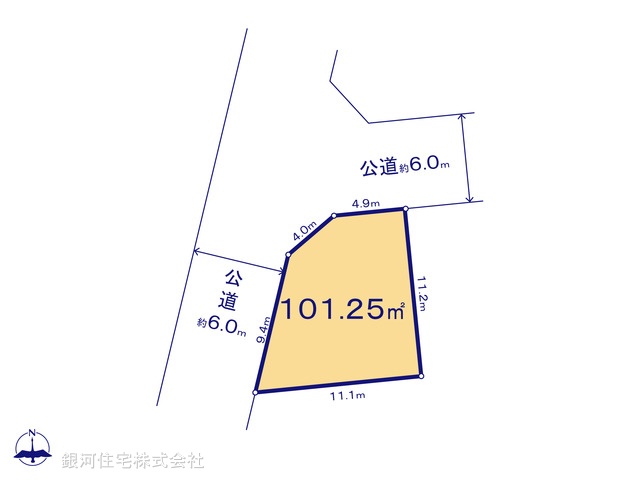 G00396159 埼玉県草加市金明町 土地 3490万円【区画図】