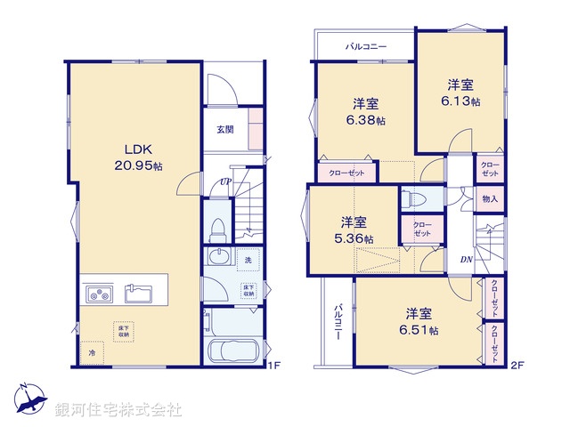 G00396221 千葉県船橋市三山５丁目 新築一戸建て 3480万円【間取図】