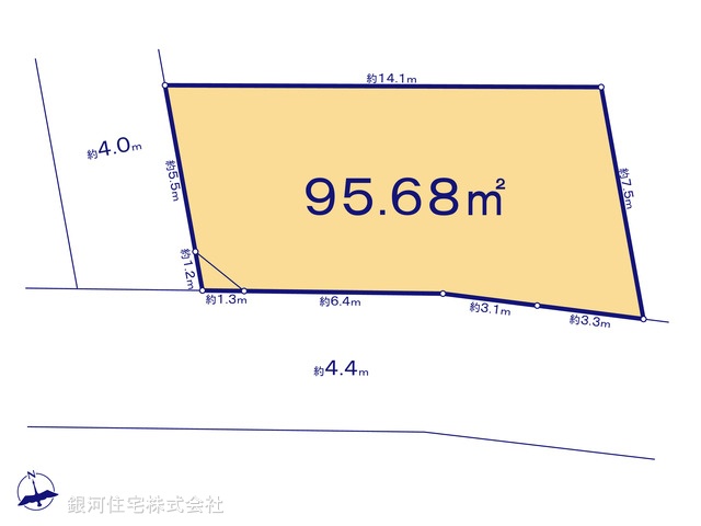 G00396293 東京都世田谷区若林１丁目 土地 1億5200万円【区画図】