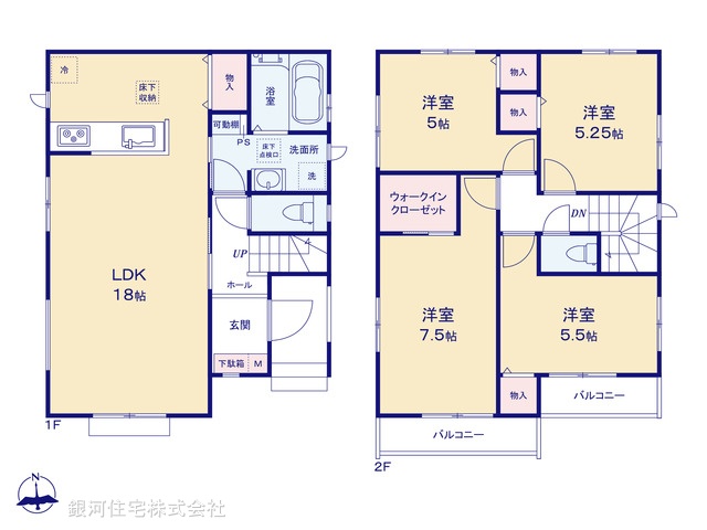 G00396313 千葉県市川市国分２丁目 新築一戸建て 5790万円【間取図】
