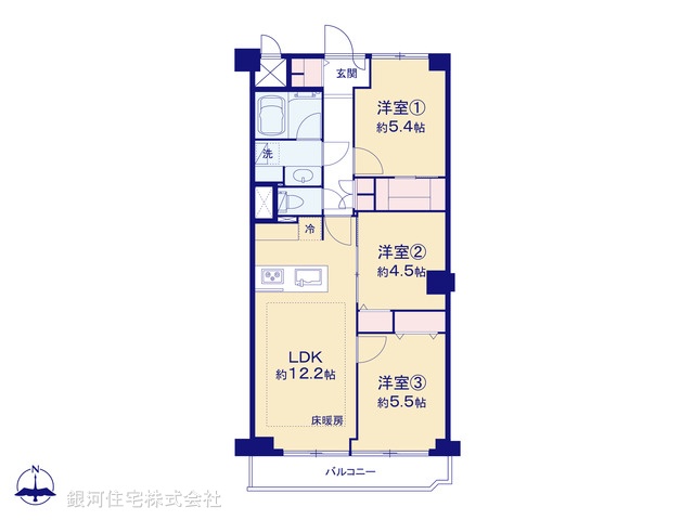 G00396331 東京都世田谷区玉川４丁目 中古マンション 7980万円【間取図】