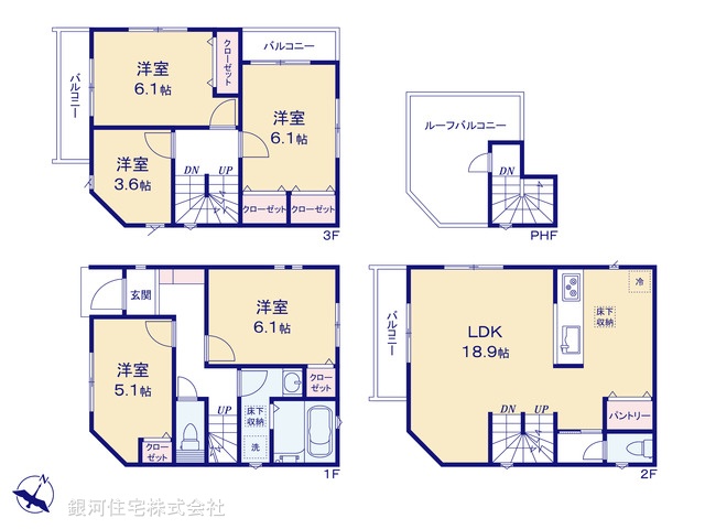 G00396356 埼玉県川口市鳩ヶ谷本町１丁目 新築一戸建て 4980万円【間取図】
