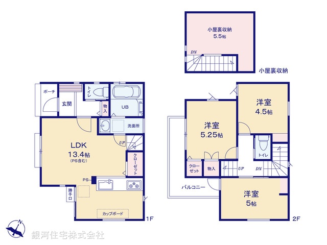 G00396357 埼玉県ふじみ野市亀久保 新築一戸建て 2990万円【間取図】