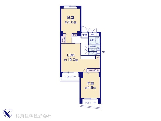G00396405 神奈川県横浜市南区永田みなみ台 中古マンション 1690万円【間取図】