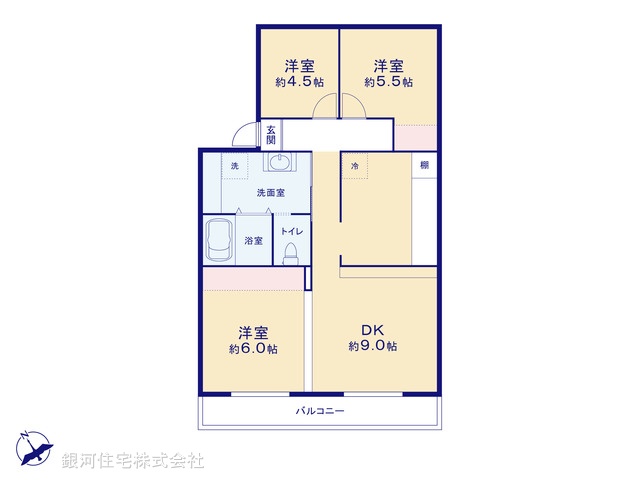G00396407 神奈川県横浜市都筑区池辺町 中古マンション 2090万円【間取図】