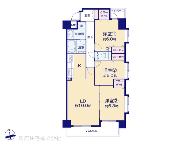G00396464 東京都墨田区八広４丁目 中古マンション 6180万円【間取図】