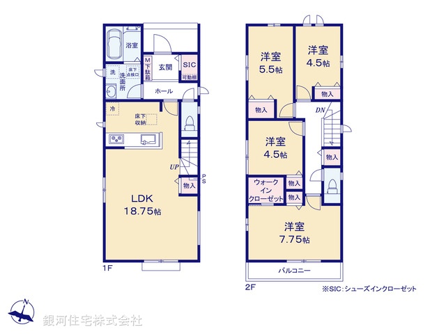 G00396660 東京都足立区南花畑４丁目 新築一戸建て 6290万円【間取図】