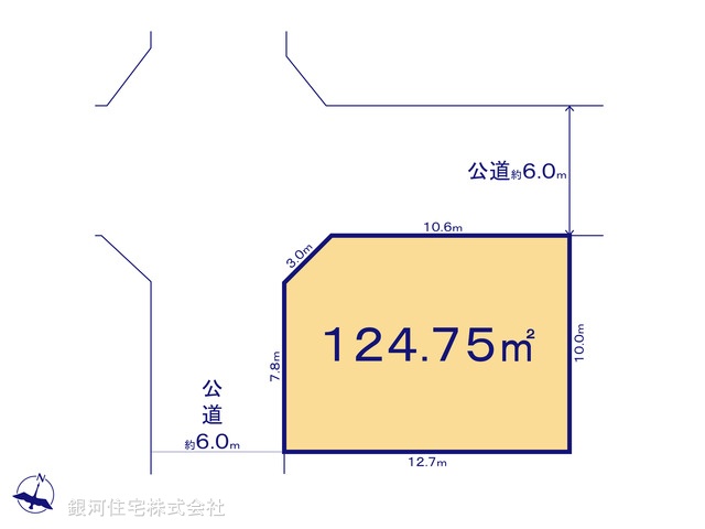 G00396725 埼玉県越谷市弥栄町３丁目 土地 2200万円【区画図】